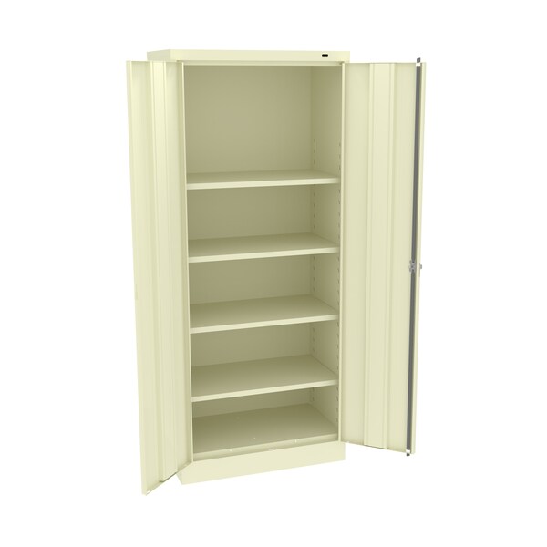 Unassembled Strd Slim Storage Cabinet, 30"Wx18"Dx72"H, Champagne/Putty